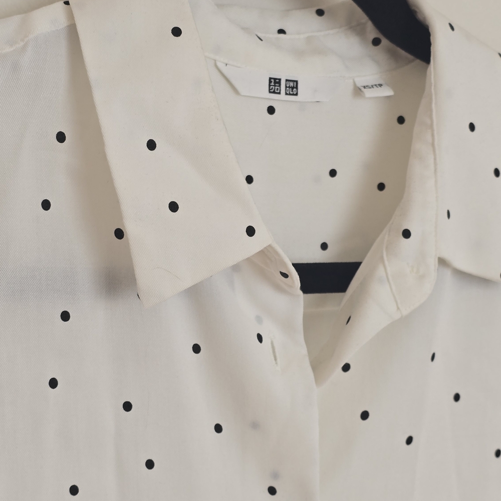 Uniqlo White Polka Dot Shirt XS